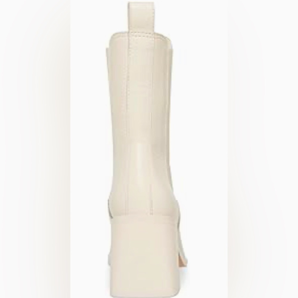 Steve Madden Cream Chelsea Block Heel Ankle Boots - Picture 3 of 8